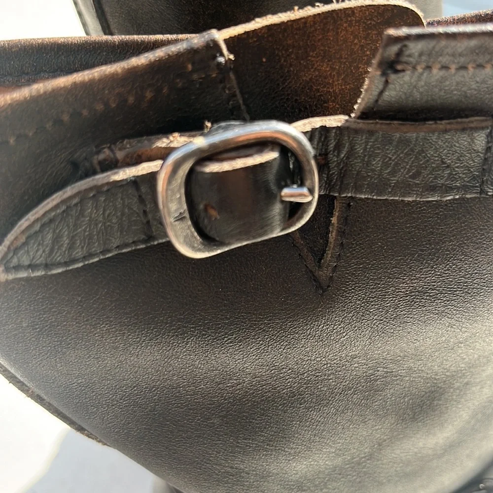 Frye Black Leather Combat Boots - Picture 7 of 10